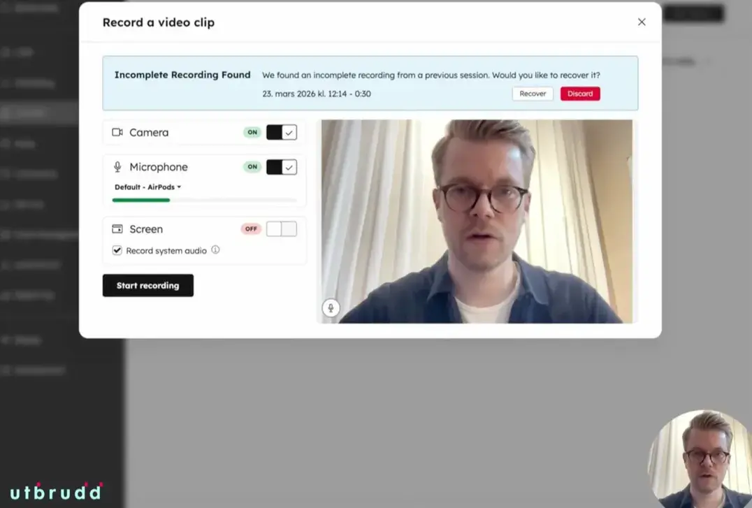 HubSpot har lansert en ny funksjon som lar deg ta opp skjermen.